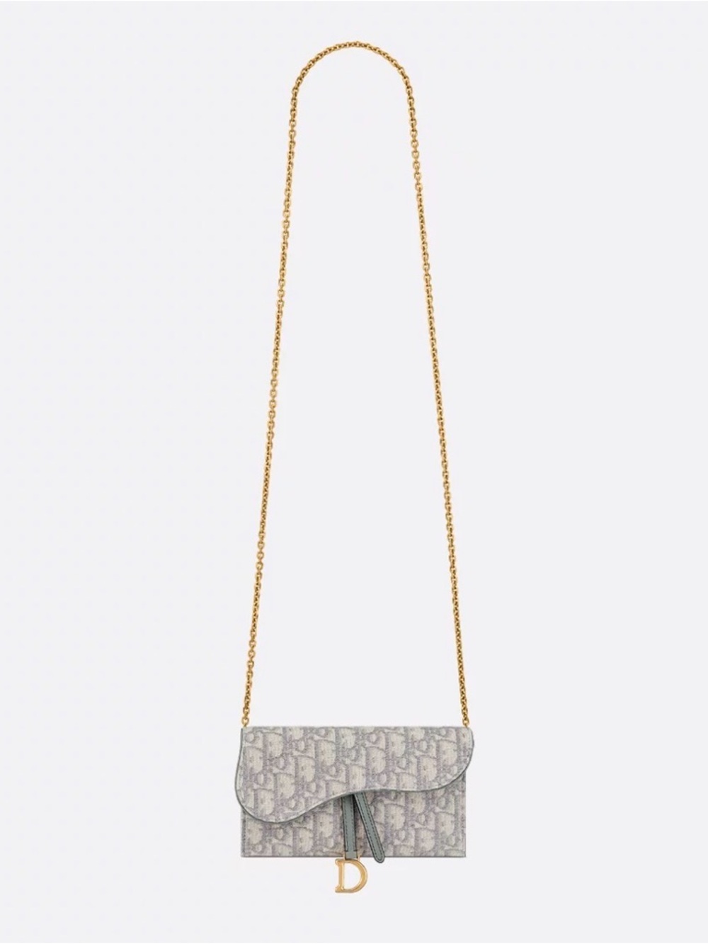 Dior Gray Oblique Saddle Clutch with Gold D Charm - Picture 3 of 12